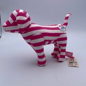 Victoria’s Secret PINK white Stripes VOTE PINK button plush dog NWT